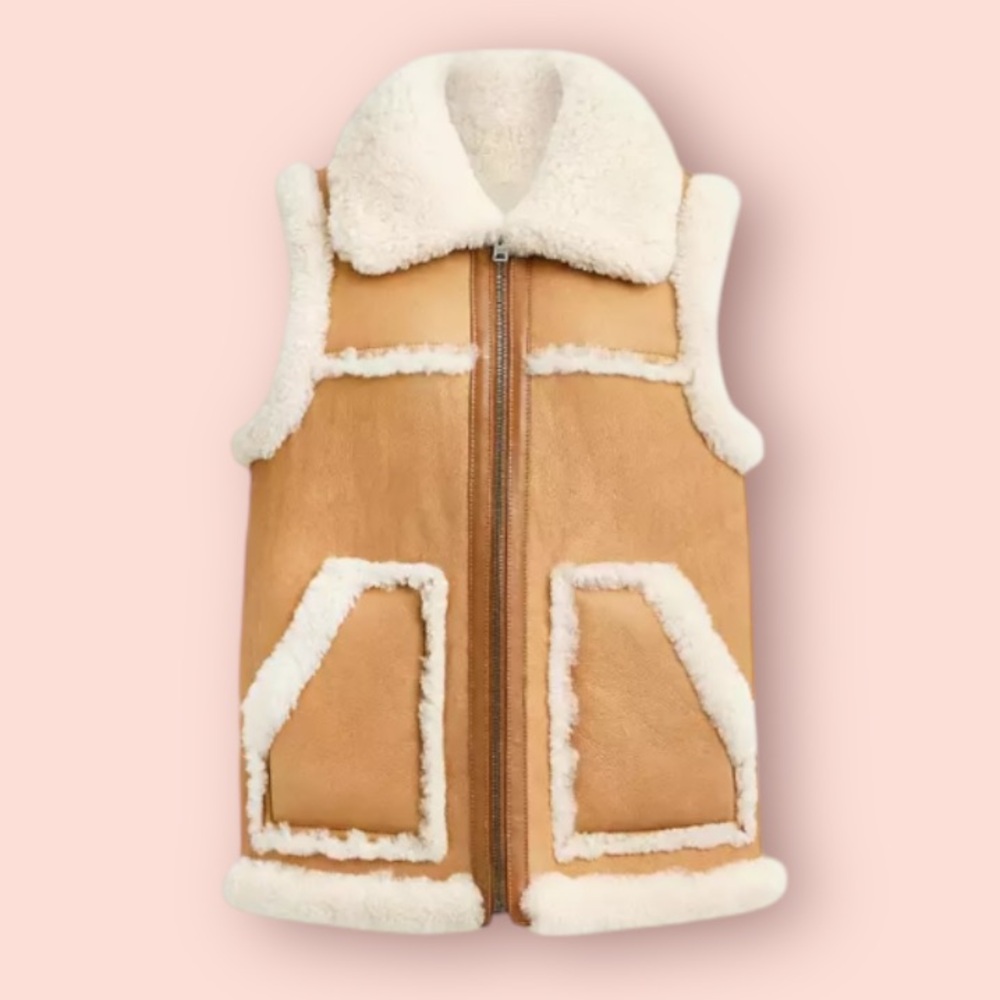 Coach Reversible Shearling Vest, Size XS